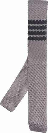 Thom Browne 4-Bar stripe silk tie - men - Silk - One Size - Grey