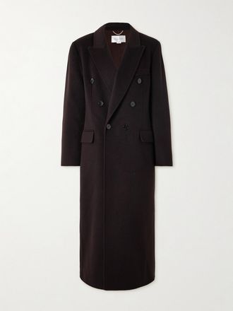 Victoria Beckham Cappotto Doppiopetto In Misto Lana E Cashmere - Marrone
