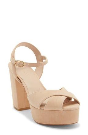 Stuart Weitzman Ivona Platform Sandal in Golden Beige at Nordstrom Rack, Size 8.5
