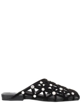 Ash Open Lattice Leather Studded Mules