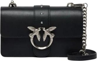 Pinko Love One Mini - Dames - Schoudertassen - Zwart - ONE Size - Katoen - Tassen