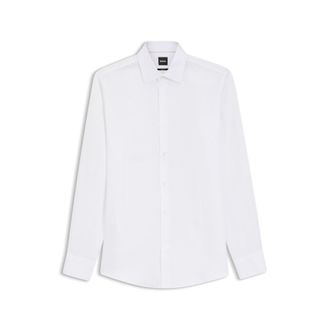 BOSS Slim-fit shirt in linen-blend twill