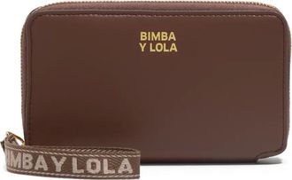 Bimba & Lola zip strap wallet - women - Calf Leather/Polyurethane/Polyester/Polyurethane/Polyester/Cotton - One Size - Brown