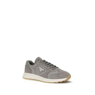 Prada Mens Gray Recycled Polyamide Athletic Sneakers
