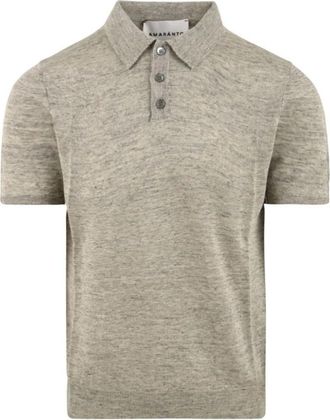 Amaranto Polo Shirt met Korte Mouwen - Heren - Polos - Grijs - L - Katoen - Tops