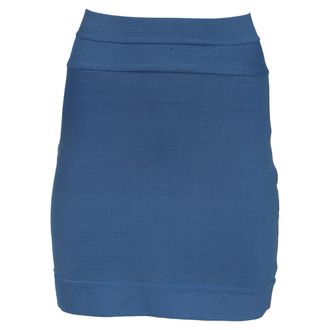 H&eacute;rve L&eacute;ger Fitted Mini Skirt in Light Blue Rayon