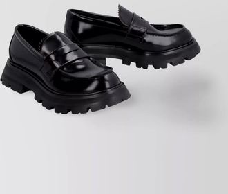 Alexander McQueen roam brushed calfskin chunky sole loafers