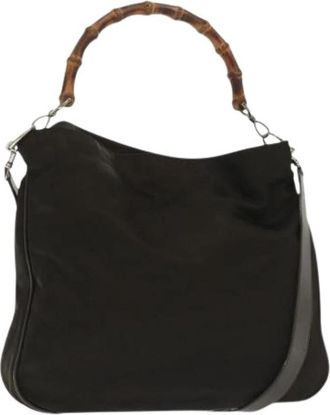 Gucci Pre-owned Nylon gucci-bags - Dames - Vintage Handtas - Bruin - ONE Size - Nylon - Vintage