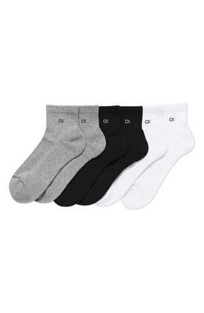 Calvin Klein 6-Pack Quarter Cut Socks in Grey at Nordstrom Rack