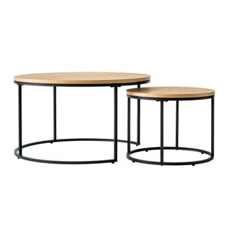 Kenay Home Mesa de centro efecto madera negro 80 x 45 cm
