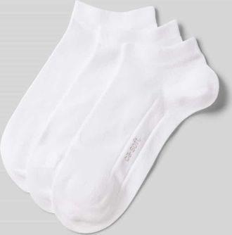 Camano Sneakersocken mit Label-Detail im 3er-Pack in Weiss, Gr&ouml;&szlig;e 35-38