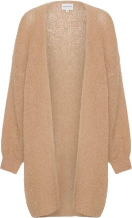 Americandreams Lee Midi Cardigan - Dames - Vesten - Bruin - S/M - Wol - Truien & Vesten
