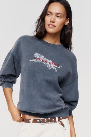 Anine Bing Spencer Leopard 100% Cotton Sweatshirt