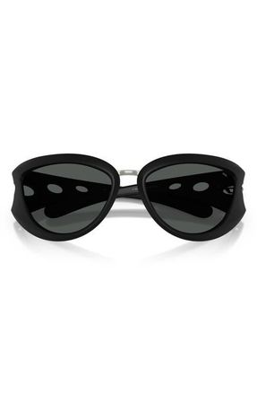 Diesel 61mm Cat Eye Sunglasses in Matte Black /Dark Grey at Nordstrom