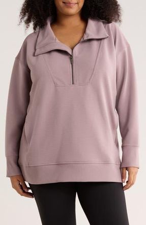 Zella Kickback Ottoman Half Zip Tunic in Purple Dove at Nordstrom Rack, Size 1X