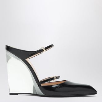 Gucci Sabot nero con zeppa trasparente