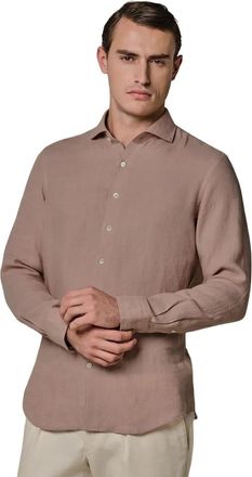 Profuomo Linnen overhemd Profuomo roze Regular fit