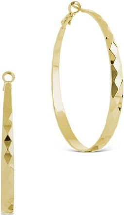 Sterling Forever Fatima Textured Hoop Earrings in Gold at Nordstrom Rack