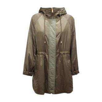 Max Mara Rain Jackets, female, Green, Size: 3XS Alcamo Quilted Coat