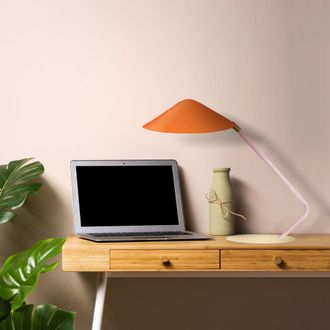 Tosel Lampe bureau metal Alt.35cm multicoldorado Pantalla: orange