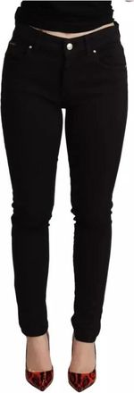 Dolce & Gabbana Witte Katoenen Skinny Denim Broek - Dames - Skinny Jeans - Zwart - XS - Katoen - Jeans
