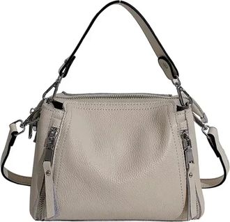 Generic Compatible For Women Handbags Cowhide Fashion Shoulder Bag Ladies Messenger Bags Female Tote(White)