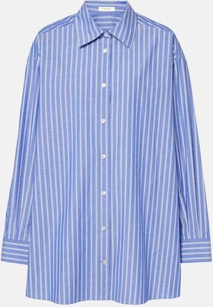 The Row Luka striped cotton poplin shirt