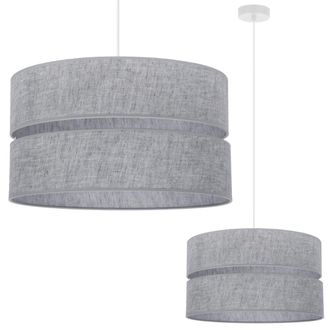 OEM L&aacute;mpara Colgante Duo Lino Blanca 1 Pantalla Plana Gris L04 40cm