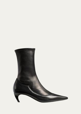 Khaite Valerie 55MM Leather Ankle Boots