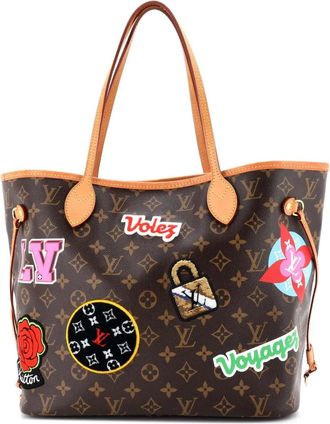 Louis Vuitton Neverfull NM Limited Edition Patches MM shopper met monogram canvas - Bruin