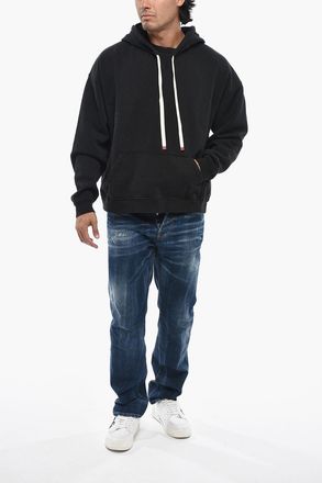 Dsquared2 Cotton Fleece Hoodie With Large Patch Pocket Dsquared2