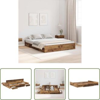 vidaXL vidaXL Letto moderno - Struttura letto con contenitore Legno vecchio 140 x 200 cm