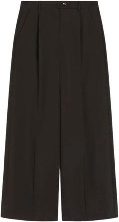 Sportmax Vela Broek - Dames - Wijde Broeken - Bruin - L - Wol - Broeken