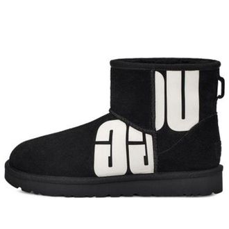 UGG (WMNS) UGG Mini Broken Logo Boot Black White 1127051-BLK