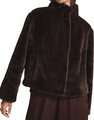 Velvet Sheena Faux Fur Jacket In Espresso
