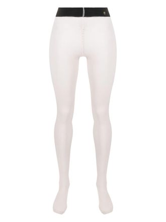 Forte_Forte logo-embroidered high-waist tights - Pink