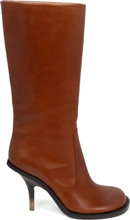 Dries Van Noten 90mm round-toe leather boots - women - Leather - 36 - Brown