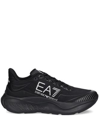 Emporio Armani logo-detail sneakers - men - Fabric/Fabric/Rubber - 8.5 - Black