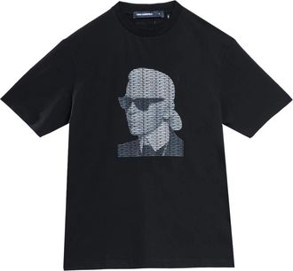 Karl Lagerfeld Logo Face T-shirt - Heren - T-shirts - Zwart - 2XL - Katoen - Tops