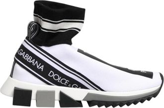 Dolce & Gabbana Schoenen, Dames, Wit, 38 EU, Zwart Wit Sorrento Sokken Sneakers Schoenen