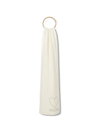 Moschino Sciarpa con decorazione - Bianco