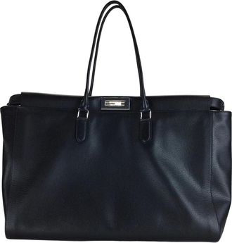 Fendi Peekaboo Tote Large - Heren - Tassen - Zwart - Maat: ONE Size Leer