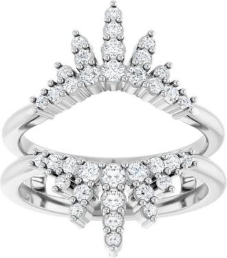 Pompeii3 1ct TW Diamond Wedding Guard Band Insert Engagement Ring 14k Gold Lab Grown