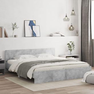 Berkfield Home Bed Frame without Mattress Concrete Grey 160x200 cm