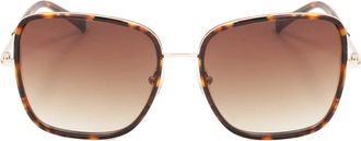 Kazar Bruine zonnebril met gouden accenten - Dames - Zonnebrillen - Bruin - ONE Size - Accessoires