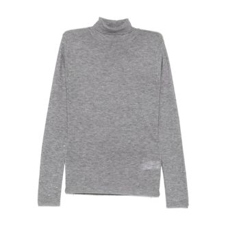 Fabiana Filippi Rhinestone Turtleneck Sweater - Dames - Coltruien - Grijs - L - Truien & Vesten