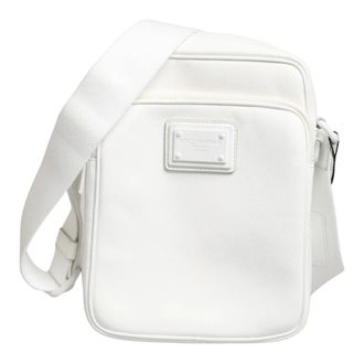 Dolce & Gabbana Logo Plaque Crossbody Shoulder Bag - unisex - Dolce & Gabbana - Cross Body Bags - White - ONE SIZE - Bags