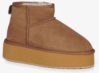 Emu Womens Stinger Micro Flatform Boots In Chestnut