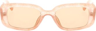 Roxy 51mm Slim Rectangle Sunglasses in Pink Marble at Nordstrom Rack