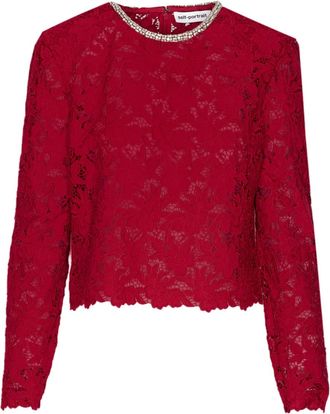 Self Portrait Blusa con cristalli - Rosso